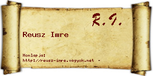 Reusz Imre névjegykártya